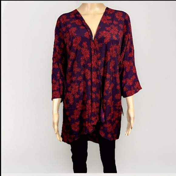 New Women's LuLaRoe Lindsay Kimono Cardigan Top Open Front Large - Picture 1 of 6